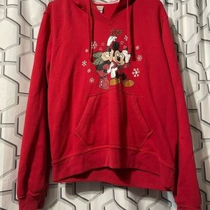 Disney store Holiday Mickey and Minnie hoodie. Size XL